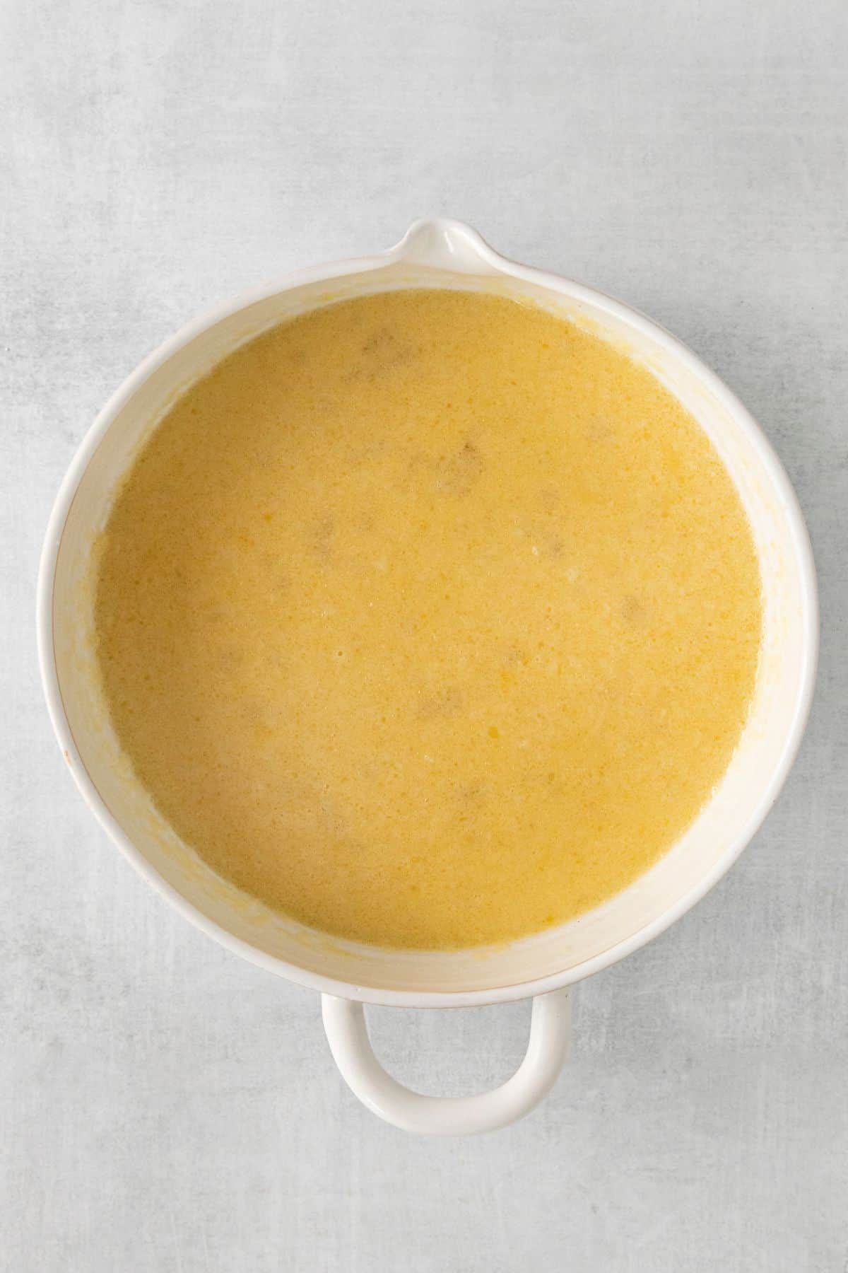 French toast pancake batter in a bowl.