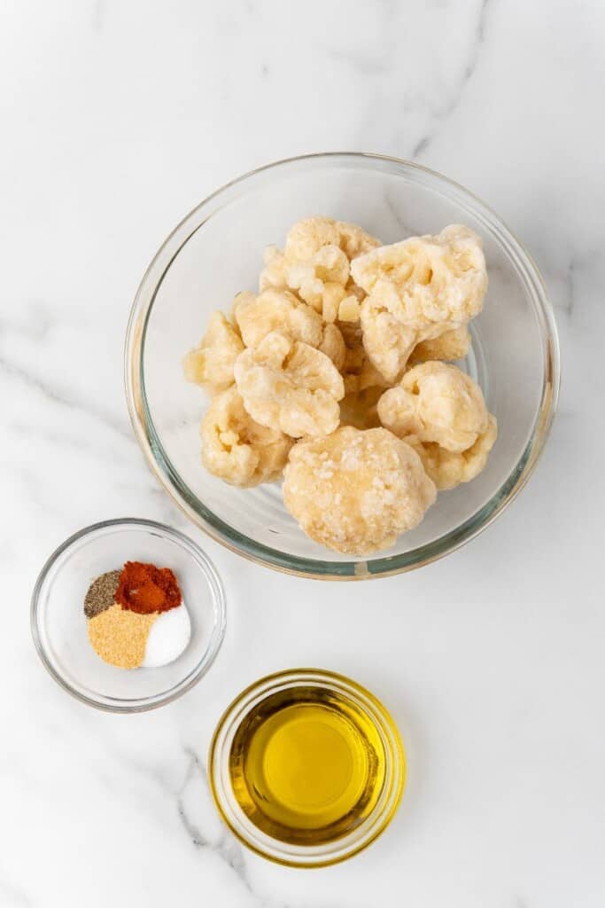 ingredients to make air fryer frozen cauliflower