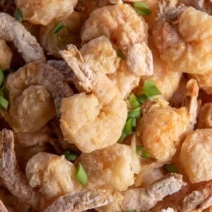 pile of air fried shrimp tempura