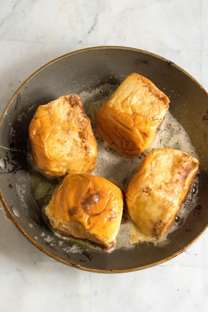 frying bread in pan