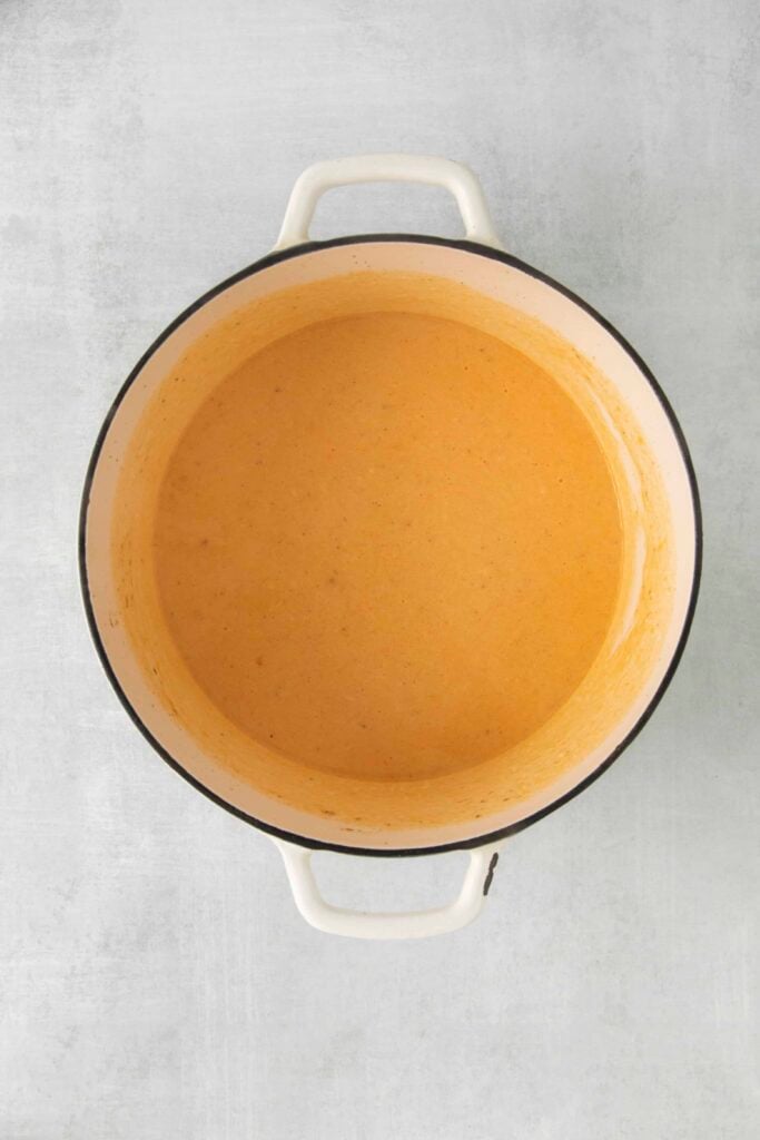making sauce in a pan