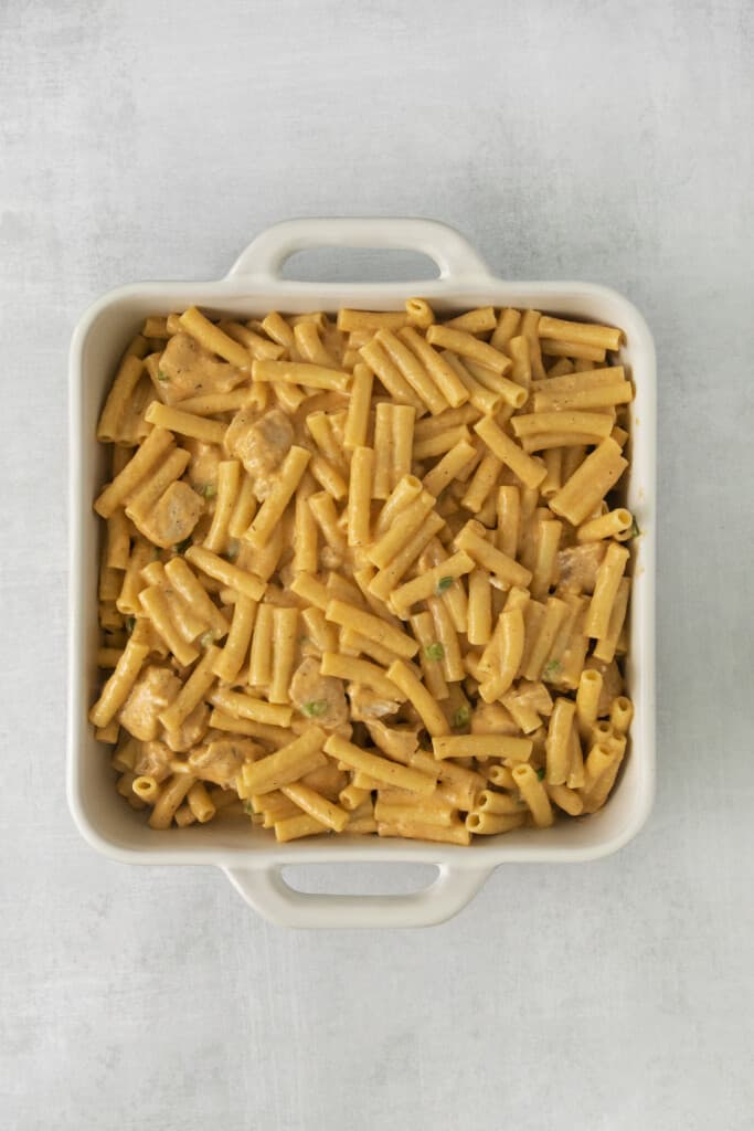 buffalo chicken bake in a dish