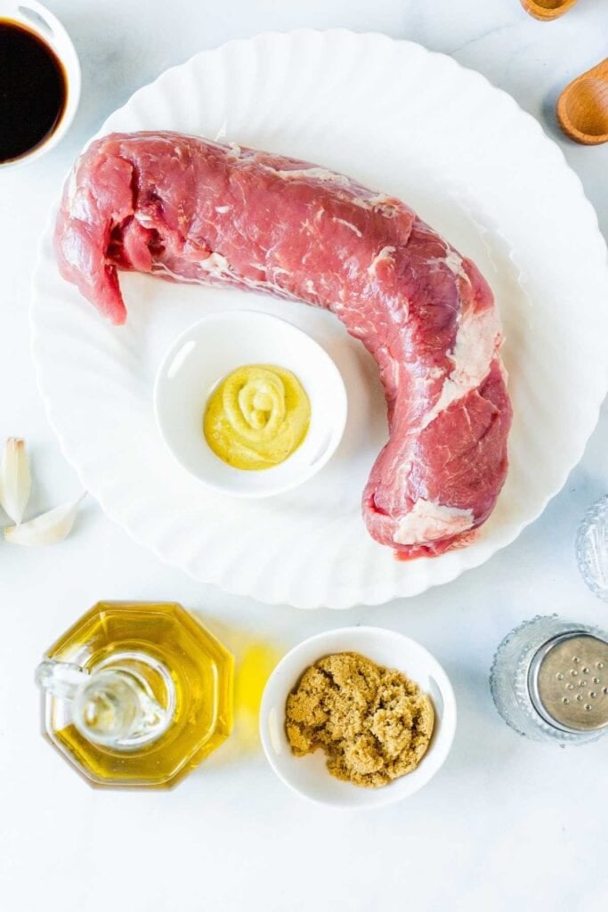Ingredients needed to air fry pork tenderloin.