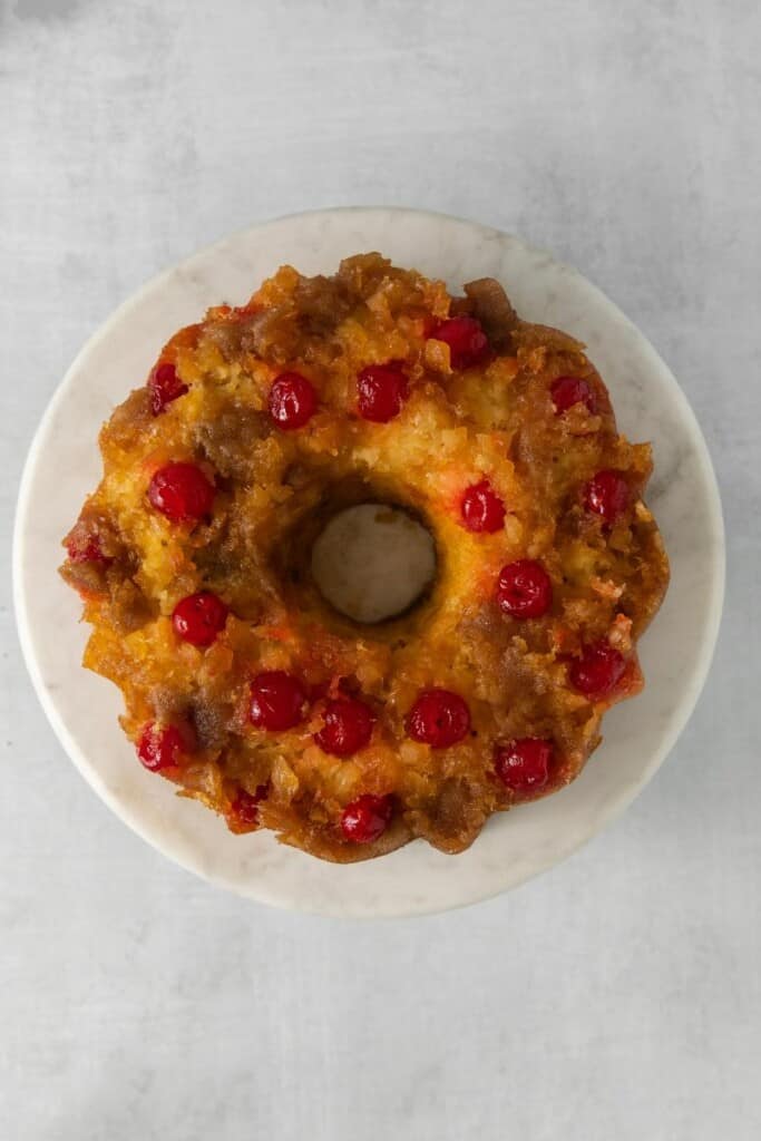 bundt cake on a platter