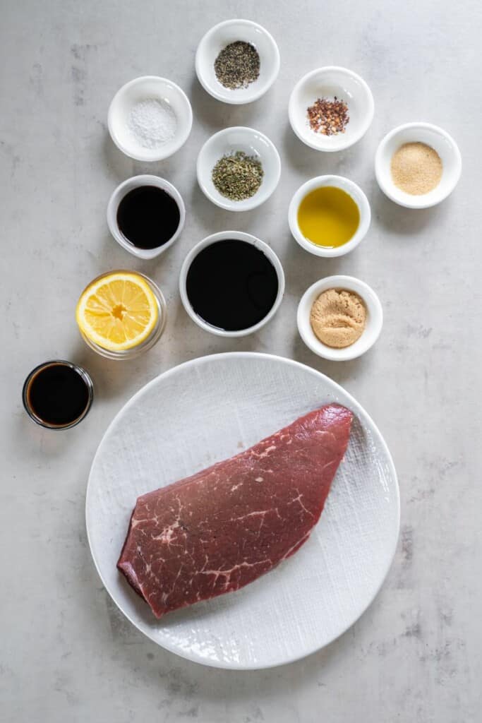 Ingredients needed to prepare a London Broil with Marinade.