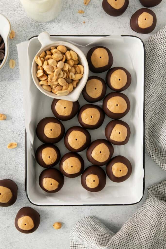 overhead shot of buckeyes recipe