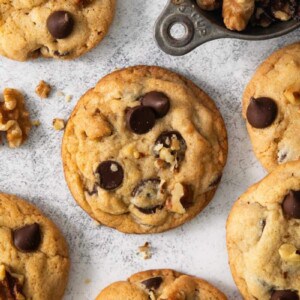 Baked Walnut Chocolate Chip Cookies