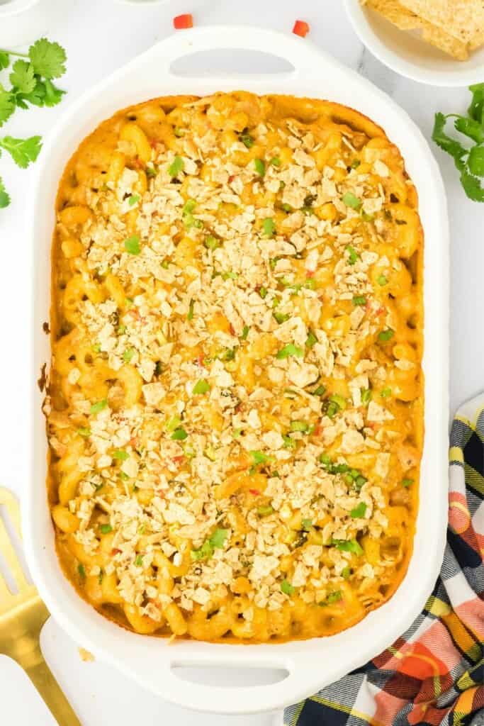 homemade taco mac and cheese casserole dish
