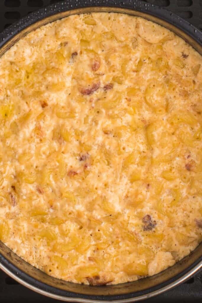 baked air fryer mac and cheese.