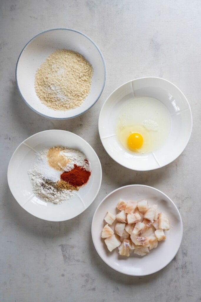 ingredients needed to make air fried fish tacos.