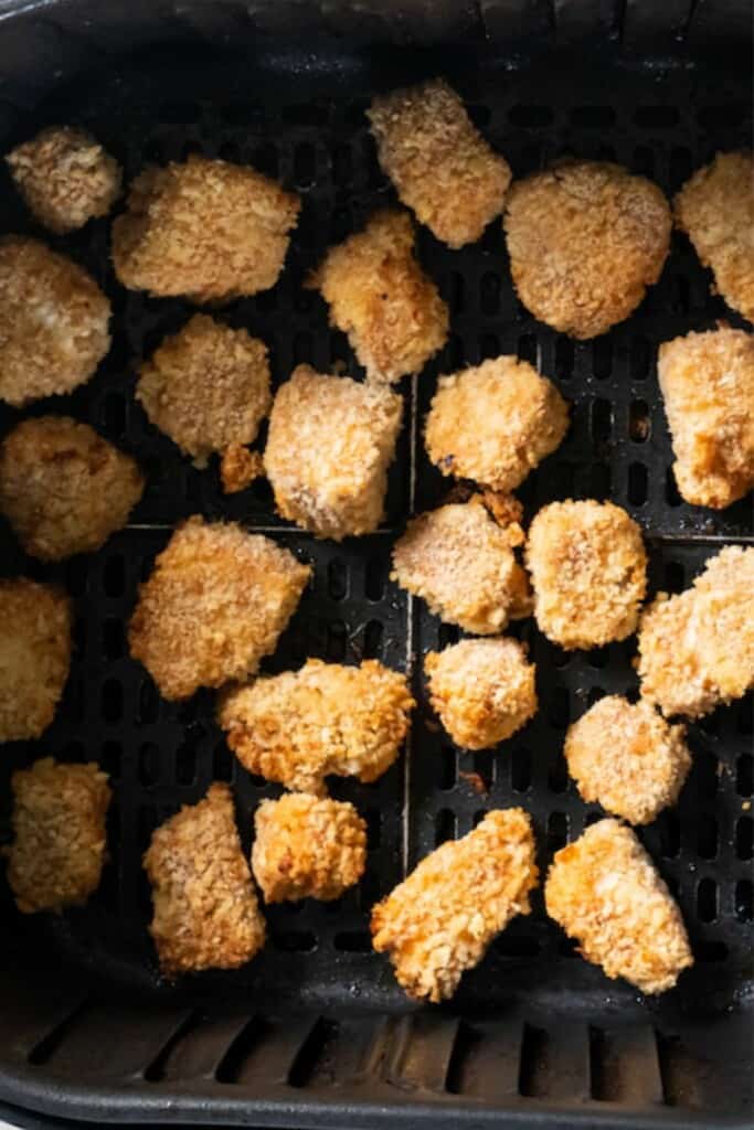 air fried cod in the air fryer basket