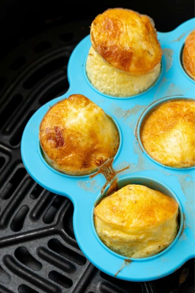 baked egg muffins in silicone mold