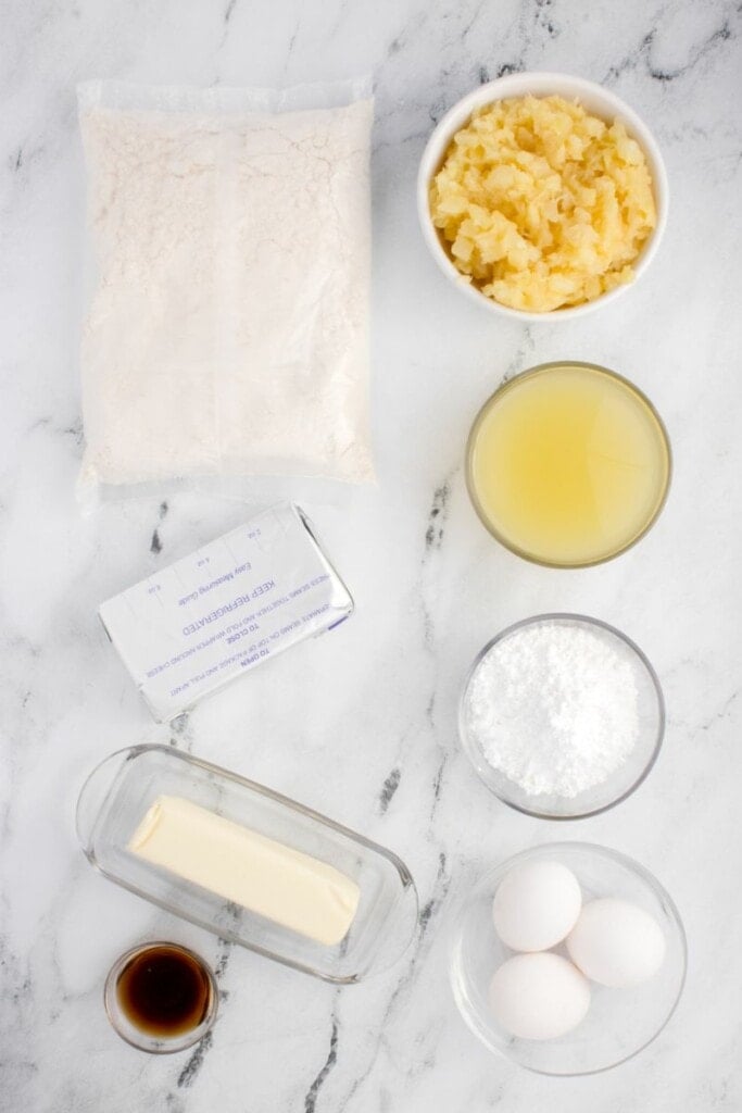 ingredients needed to make cream cheese pineapple pound cake