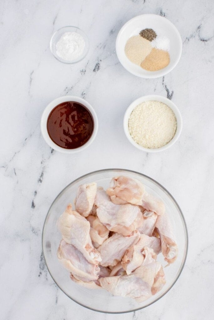 ingredients needed to make air fryer chicken wings with baking powder