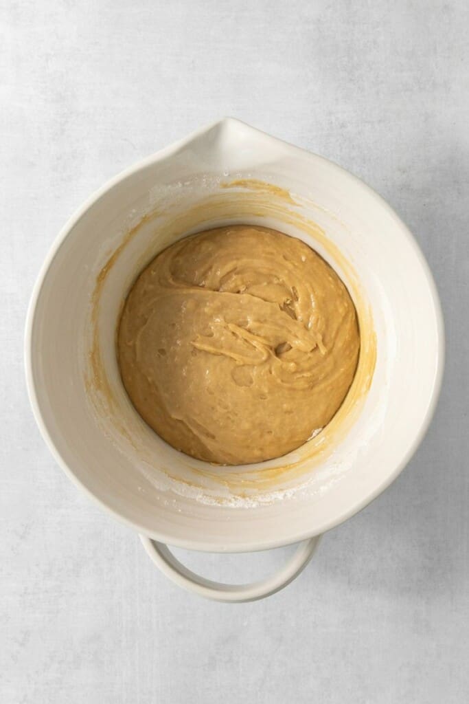 Banana pudding brownie batter in a large bowl.