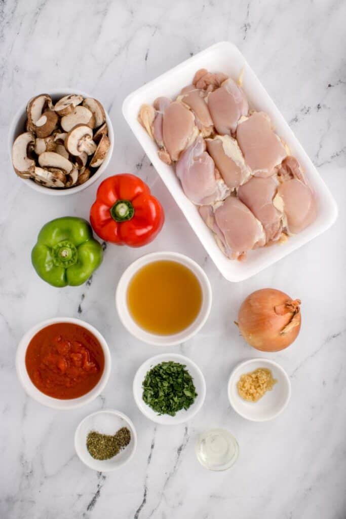 ingredients needed to make chicken cacciatore