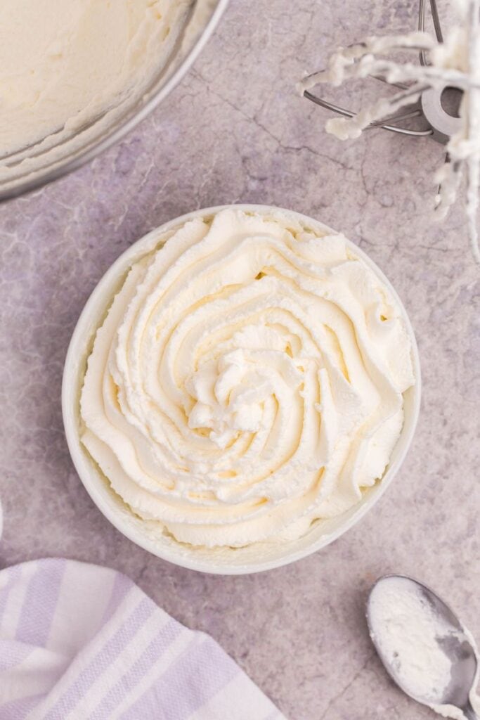homemade whipped cream in a bowl