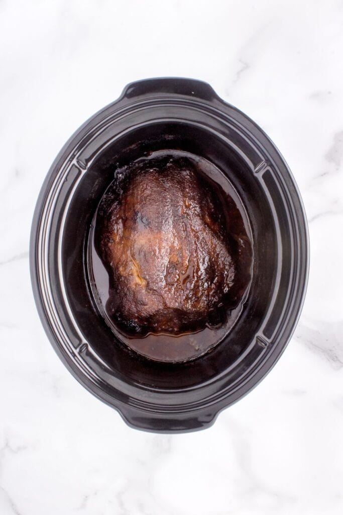 cooked pork shoulder in crockpot
