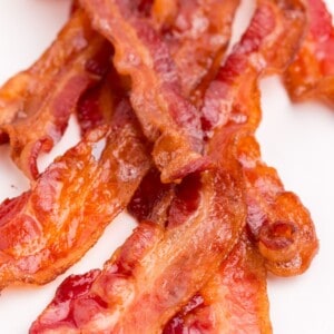 baked bacon on a plate