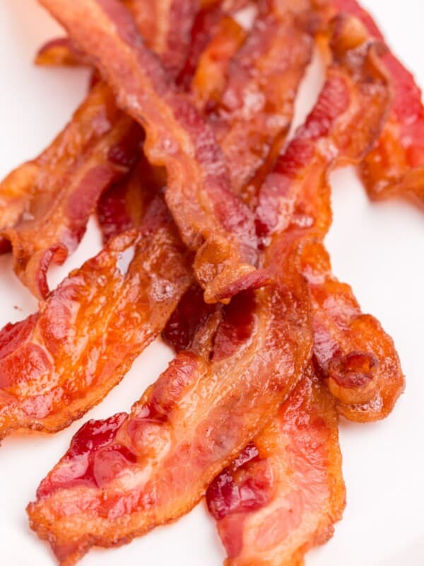 baked bacon on a plate