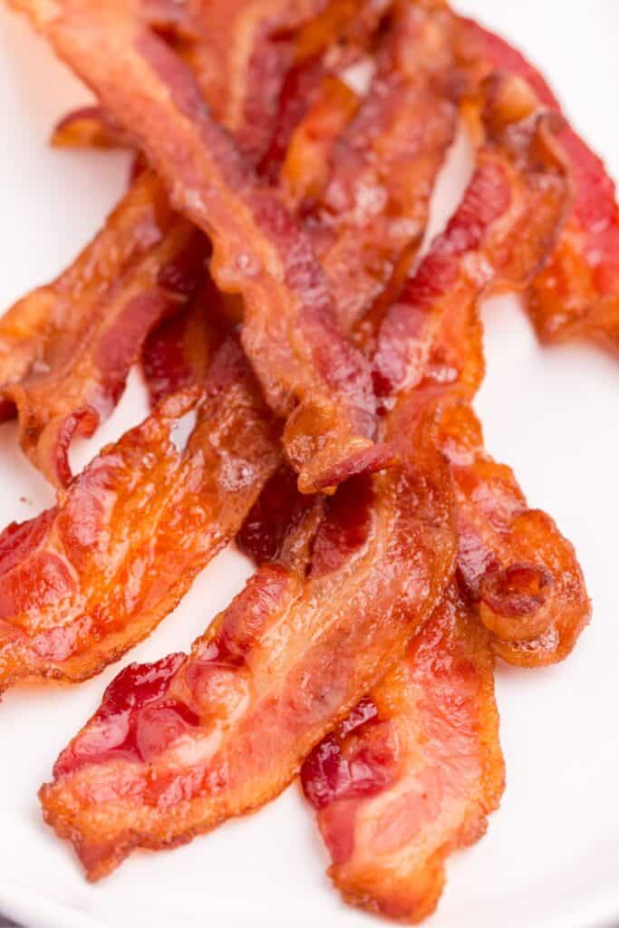 baked bacon on a plate