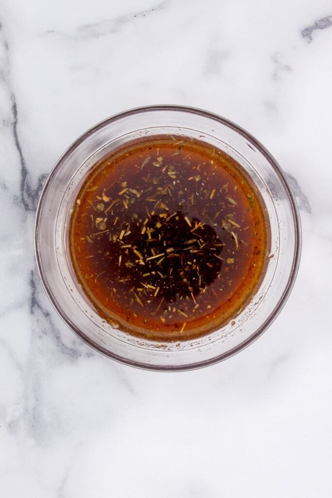 Seasoning mix in a small glass bowl.