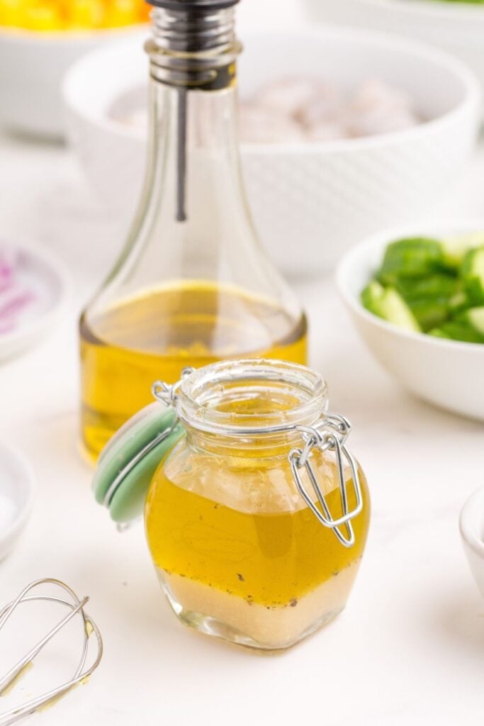 Homemade salad dressing for shrimp salad.
